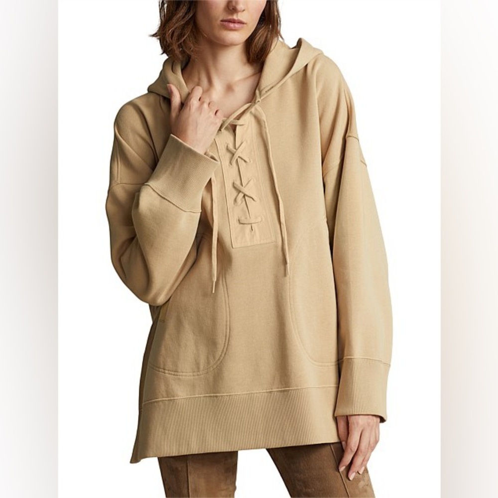 Polo Ralph Lauren Oversize Lace-Up Fleece Hoodie Size XS/S